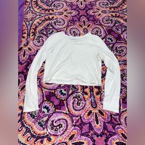 American Eagle long sleeve lace trimmed coquette long sleeve t-shirt. Size L.